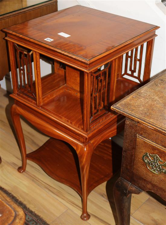 A satinwood revolving bookcase W.48cm